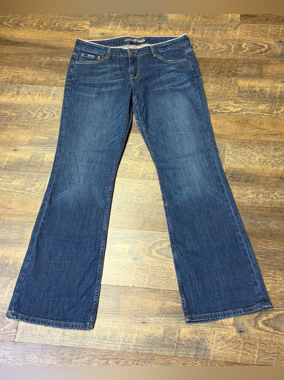 Vintage Y2K American Eagle AE Hipster Jeans Womens 14 Low Rise Flare Boho 2000s